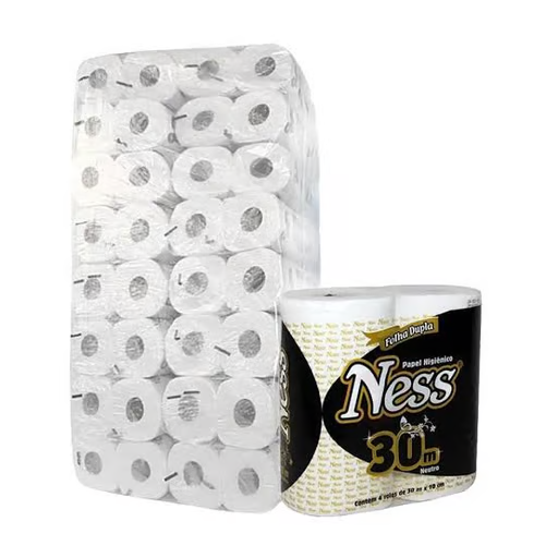 Papel higiênico Ness folha dupla 64 rolos de 30 metros