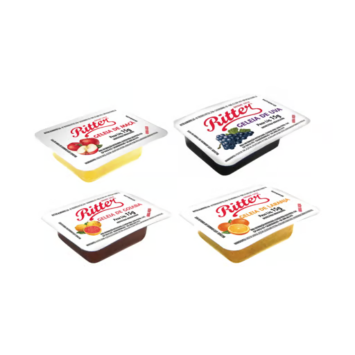 Geleia Ritter 4 Sabores 140 Unidades (Uva/Goiaba/Laranja e Maçã)
